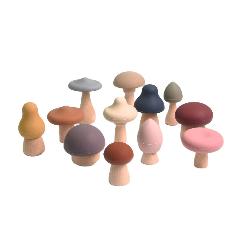 Silicone Mushroom Toy Set