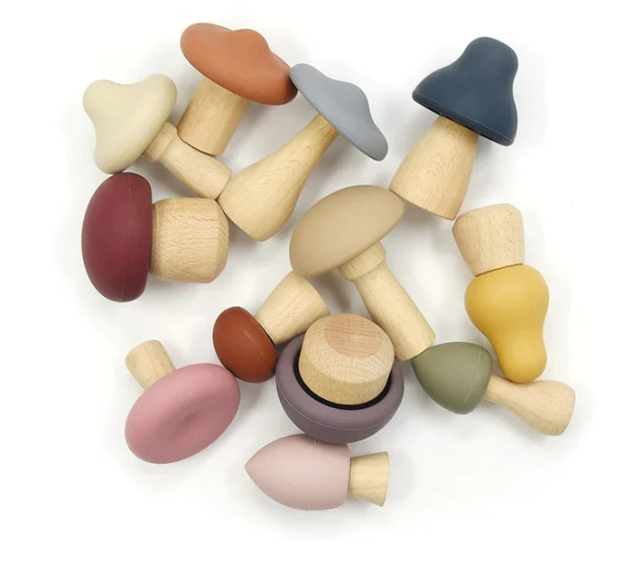 Silicone Mushroom Toy Set