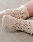 Cotton Openwork Short Socks Cream