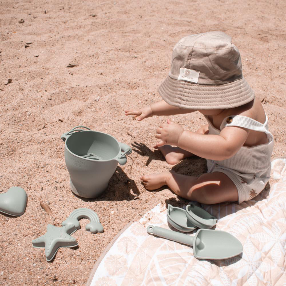 Sage Green 12 Piece Beach Bucket &amp; Toys Set