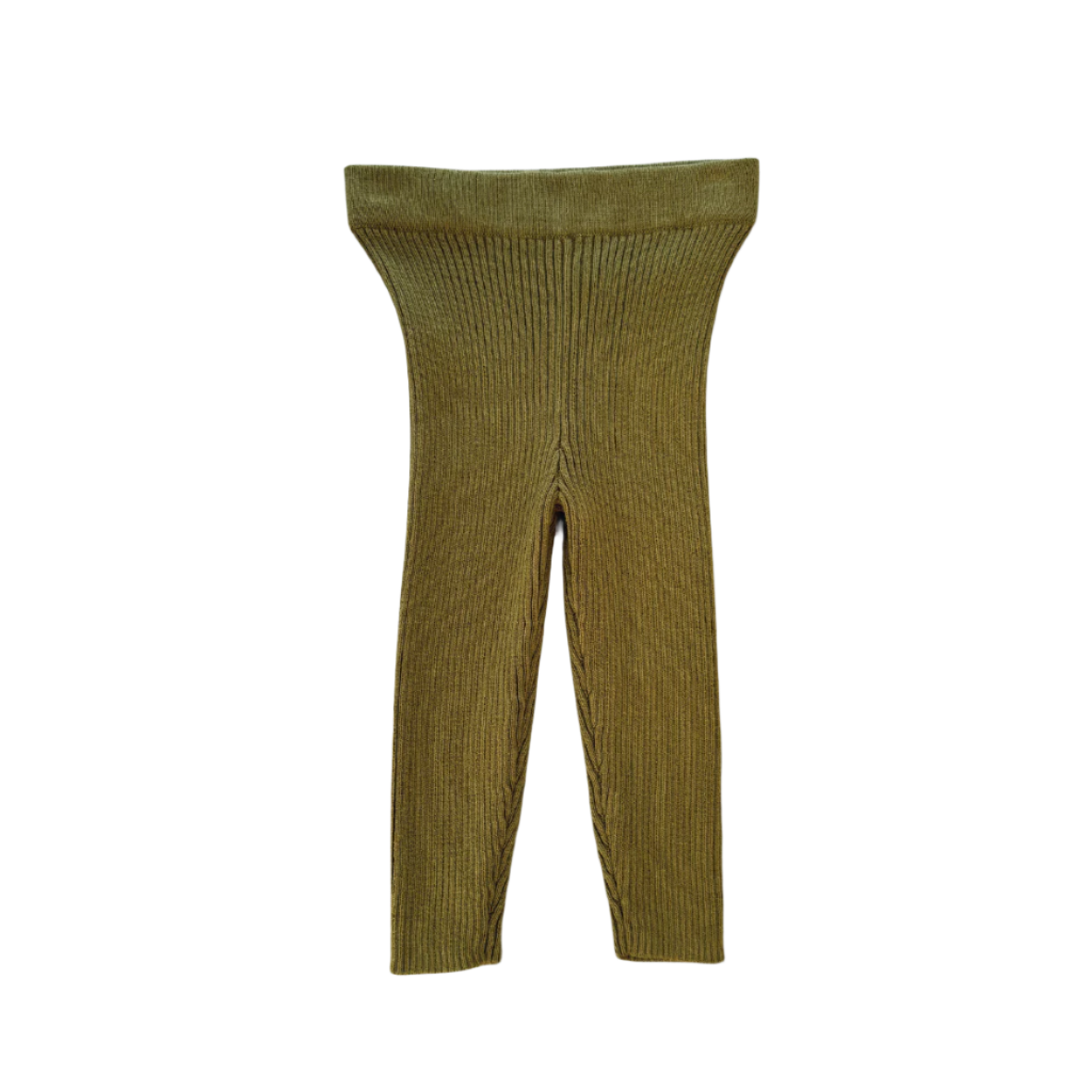 Organic Ribbed Essential Leggings - Herb