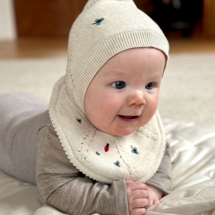 Saga | Flora Teething Bib - Ladybug Garden
