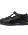 Young Soles Penny T-Bar Leather Shoe Black