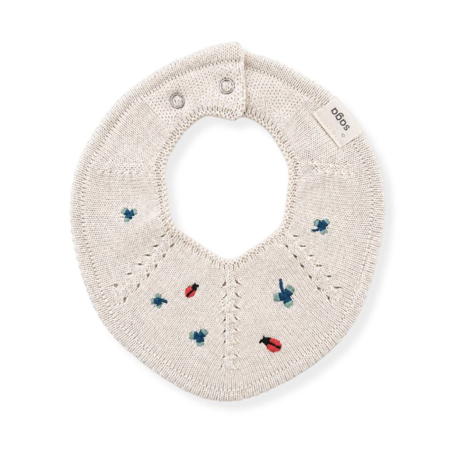 Saga | Flora Teething Bib - Ladybug Garden