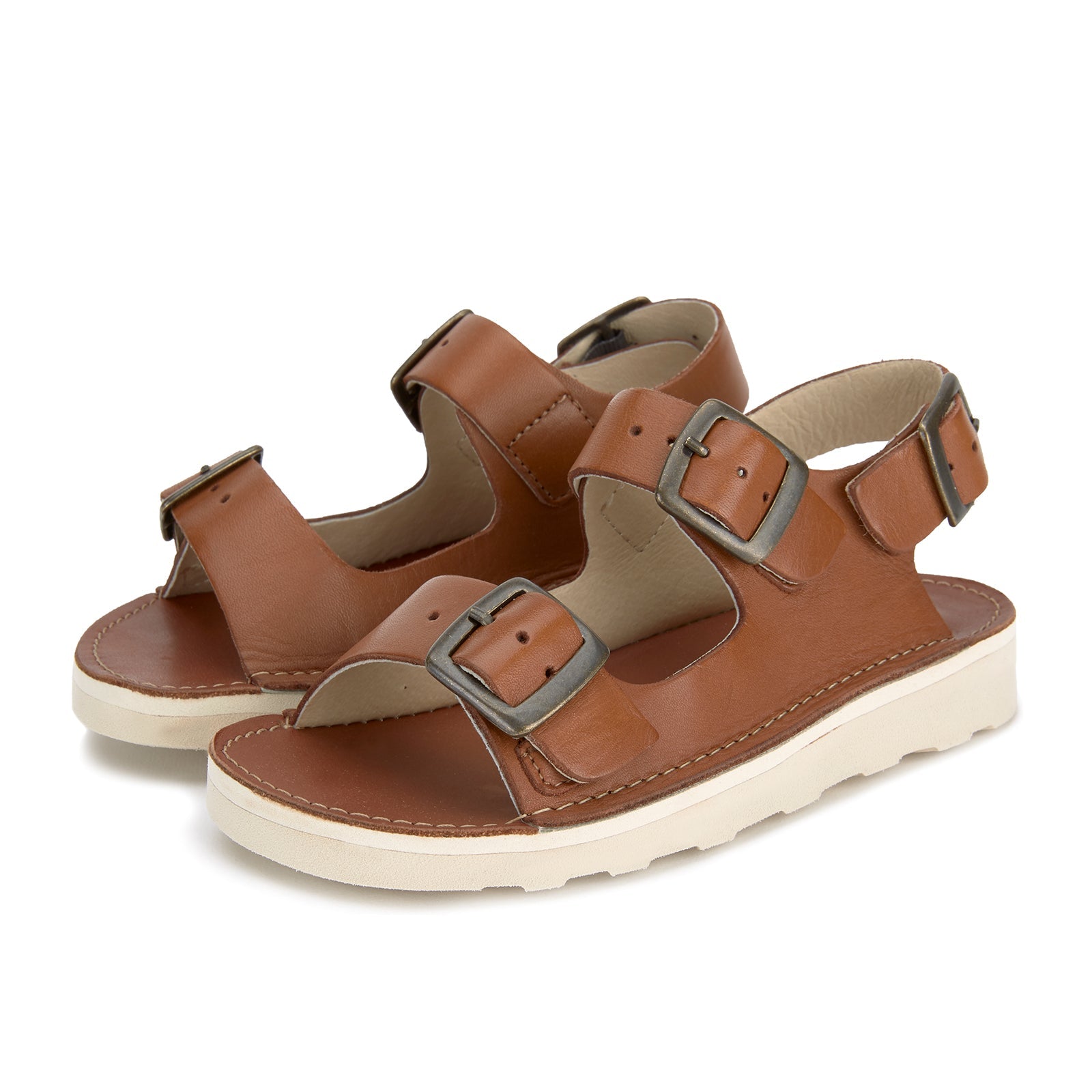 Young Soles Spike Leather Sandal Chestnut