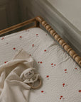 Garbo&Friends Seersucker Poppy Changing Mat Cover/Bassinet Fitted Sheet