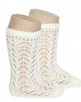 Condor Cream Long Open Lace Socks