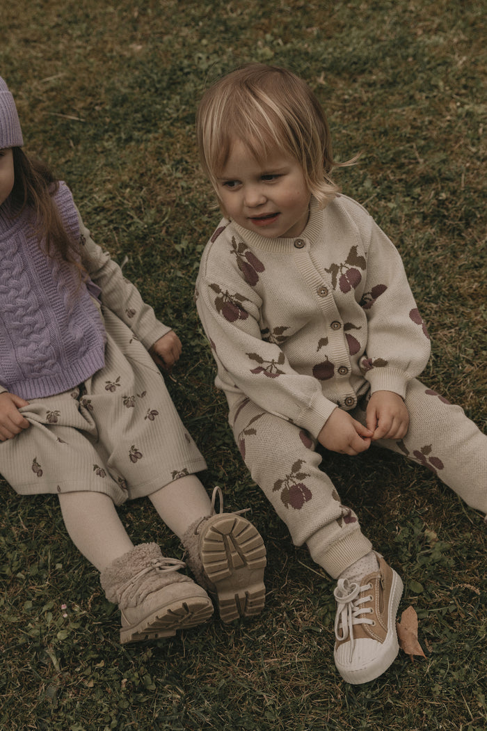 Garbo&amp;Friends Prune Beige Knitted Cardigan Baby