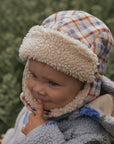 Garbo&Friends Fleece Aviator Hat Mulberry Check