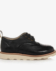 Young Soles Brando Black Leather Brogue Shoes