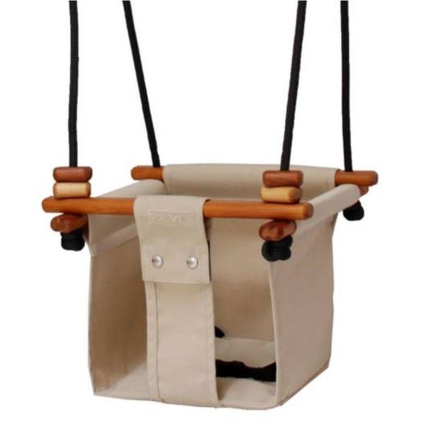Solvej Baby and Toddler Canvas Swing, Soft Linen