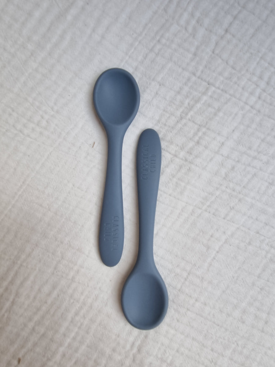 Silicone Spoon Denim Blue - 2 Pack