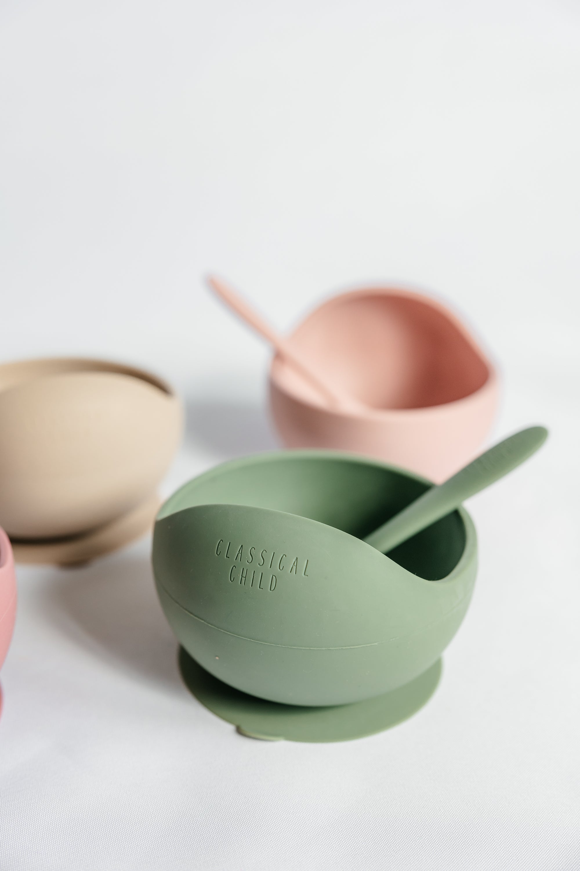 Silicone Suction Bowl Sage Green