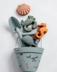 Silicone Beach Bucket & Toys Set - Sea Life