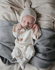 Knitted Ribbed Baby Blanket Grey Melange