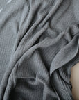 Knitted Ribbed Baby Blanket Grey Melange