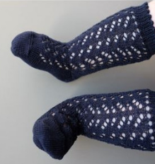 Navy Long Open Lace Socks | Condor