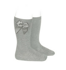 High Socks with Bow Aluminium 