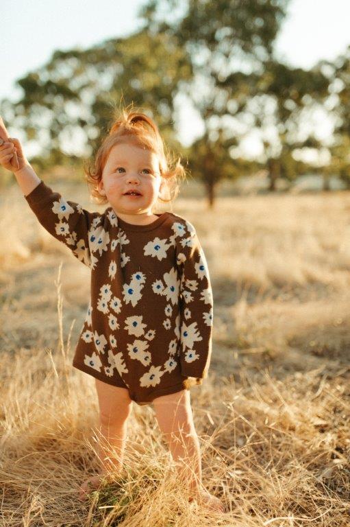 Grown Organic Knit Romper Petal
