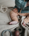 Knitted Pointelle Baby Blanket Grey Melange