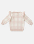 Miann & Co Frill Knit Jumper - Ballet Pink Gingham