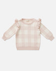 Miann & Co Frill Knit Jumper - Ballet Pink Gingham