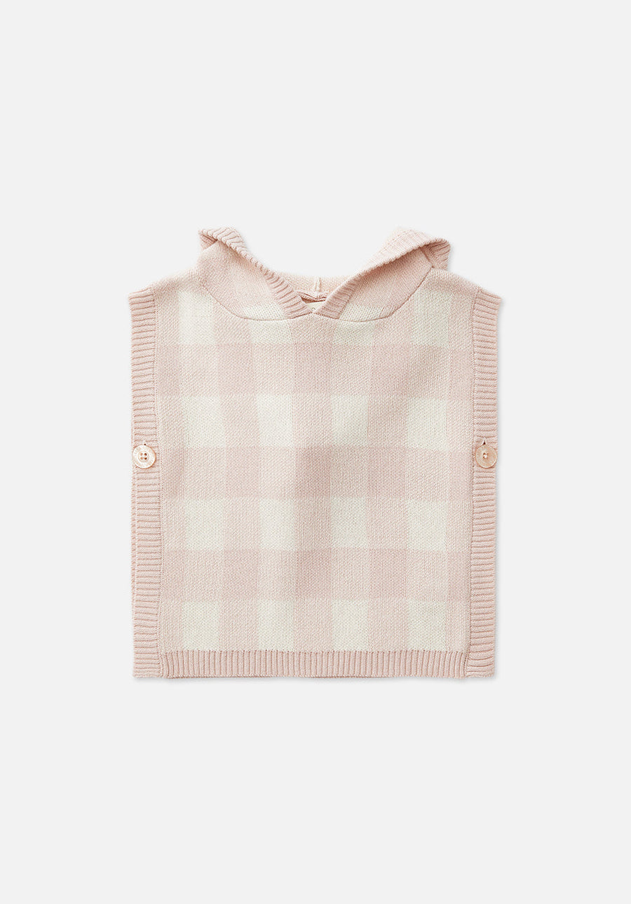 Miann & Co Knitted Poncho Vest - Ballet Pink