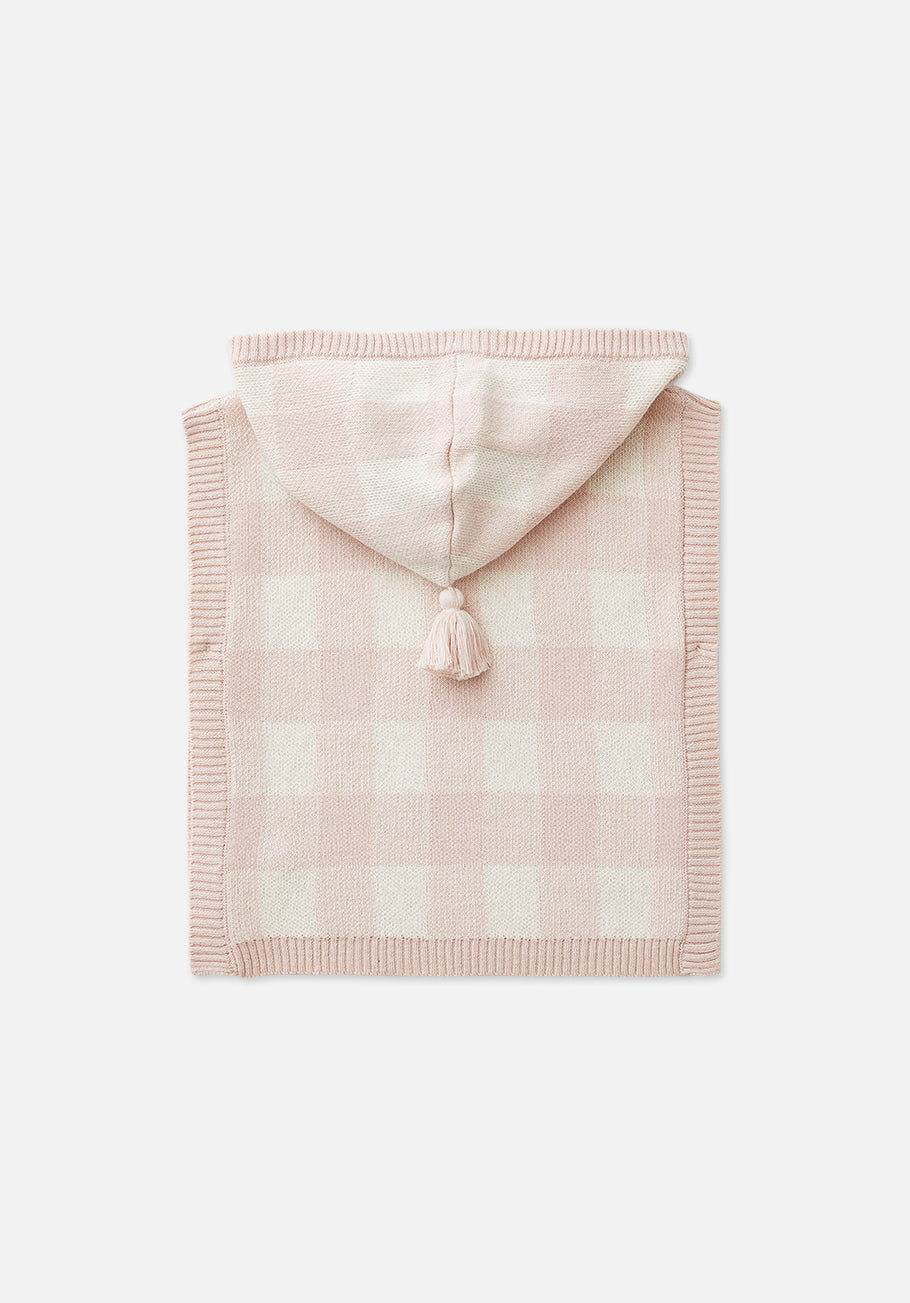 Miann &amp; Co Knitted Poncho Vest - Ballet Pink