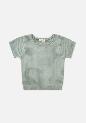 Miann & Co Texture Rib T-Shirt - Whisper Green