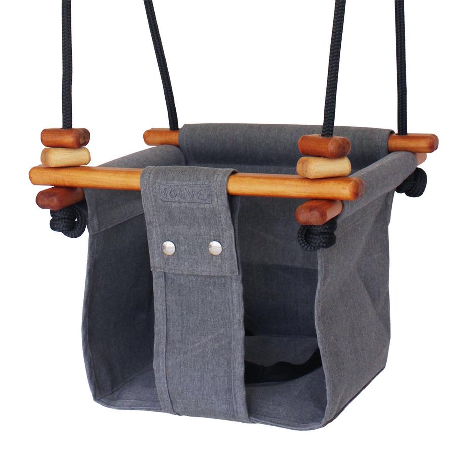 Solvej Baby and Toddler Canvas Swing, Smokey Grey