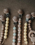 Mushie Cleo Pacifier Clip Wood