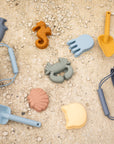 Silicone Beach Bucket & Toys Set - Blue Bear