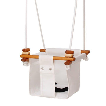 Solvej Baby and Toddler Canvas Swing, Merino White
