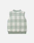 Miann & Co Quilted Puffer Vest - Whisper Green Gingham