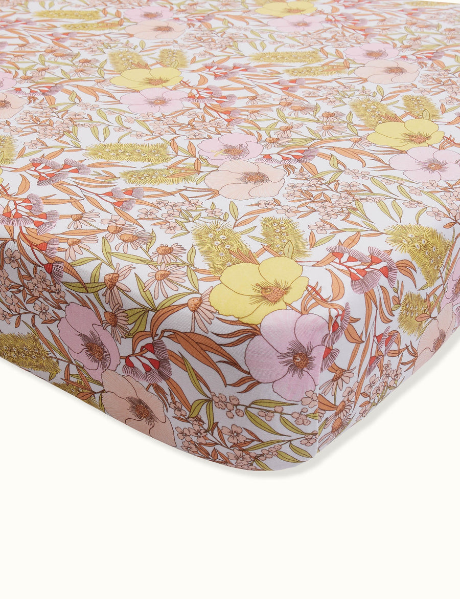 Goldie + Ace Vintage Floral Print Fitted Sheet Cot