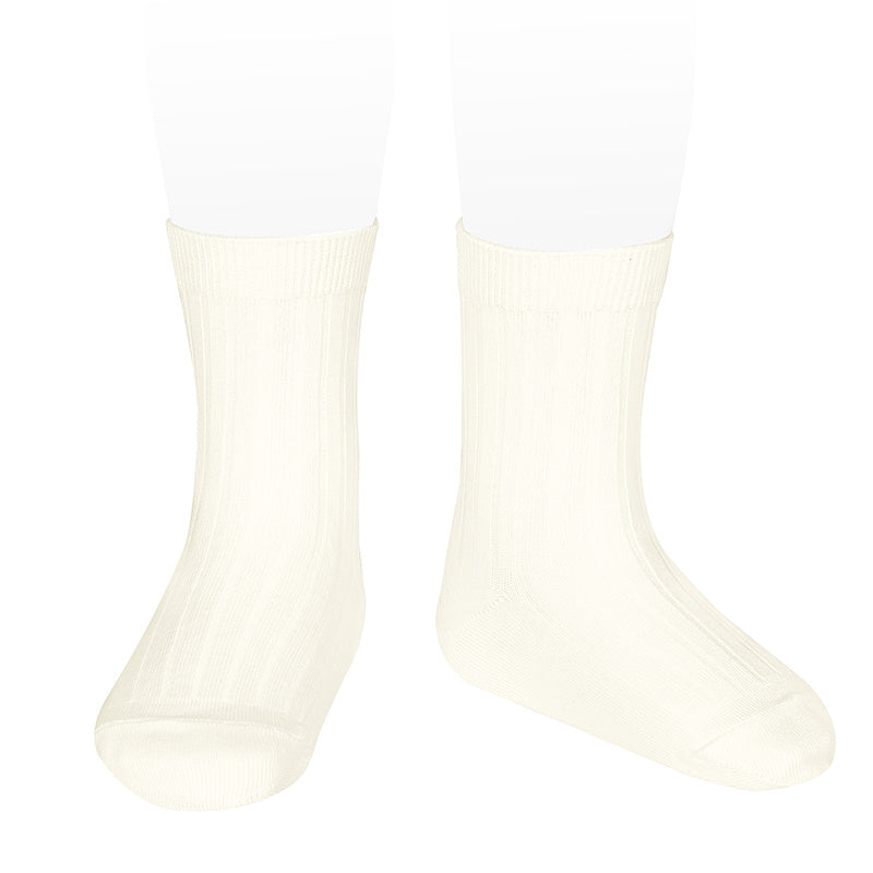 Short Ribbed Socks Cream