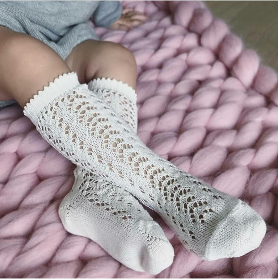 Long Lace Socks White | Condor