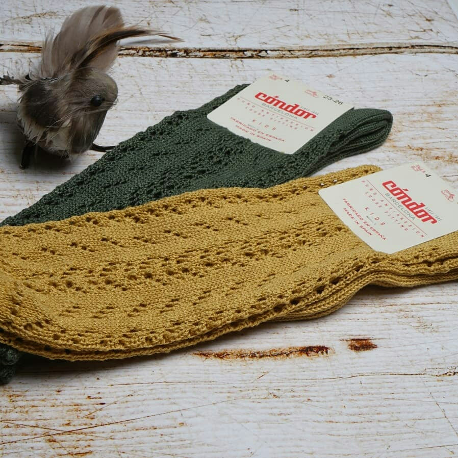 Mustard Long Lace Socks | Condor