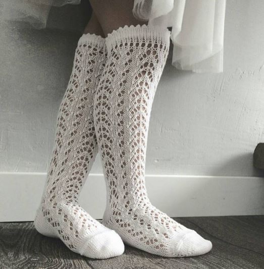 Cream Long Open Lace Socks | Condor