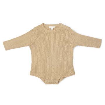 Grown Organic Ribbed Romper Oyster