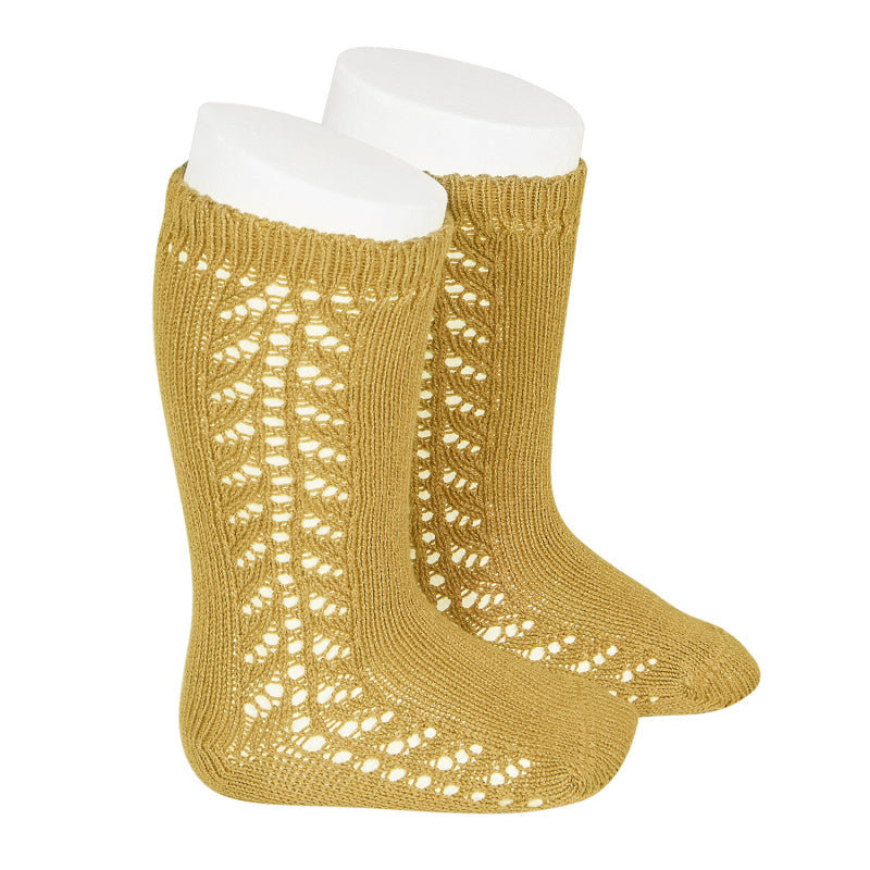 Long Side Detail Socks Mustard | Condor