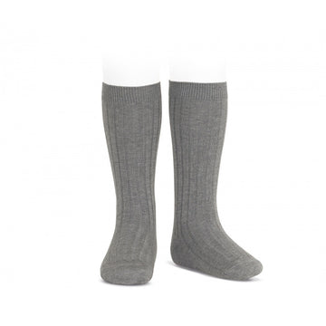 Dark Grey Ribbed Socks 