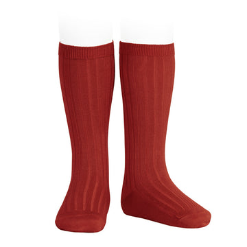 Ribbed Socks Red
