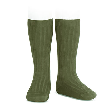 Ribbed Socks Olive Green