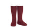 Cranberry Ribbed Socks 